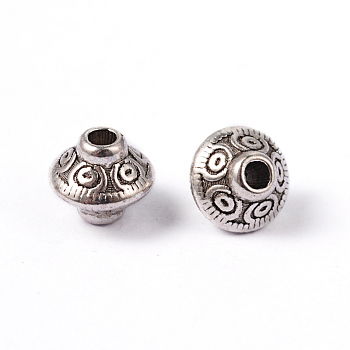 Tibetan Style Alloy Spacer Beads, Cadmium Free & Nickel Free & Lead Free, Antique Silver, 5.4x6.3mm, Hole: 1mm