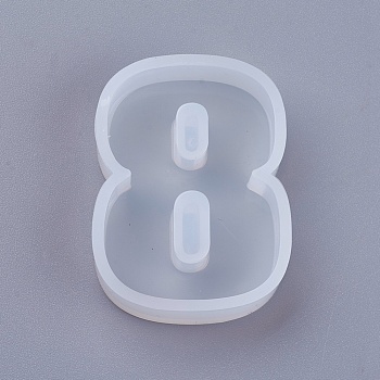 DIY Silicone Molds, Resin Casting Molds, For UV Resin, Epoxy Resin Jewelry Pendants Making, Number, Num.8, 44x33x10mm