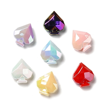 UV Plating Opaque Acrylic Beads, AB Color, Iridescent Peach, Mixed Color, 21x18.5x11mm, Hole: 3.5mm