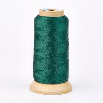 Polyester Thread, for Custom Woven Jewelry Making, Dark Green, 0.7mm, about 310m/roll