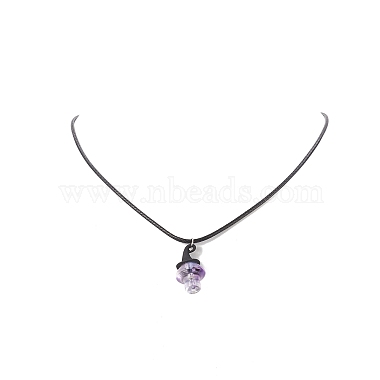 Alloy Witch Hat with Glass Mushroom Pendant Necklace for Women(NJEW-JN04255)-5