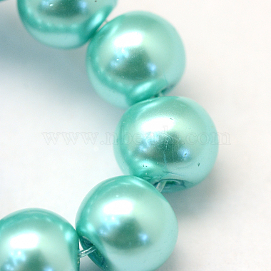 Baking Painted Pearlized Glass Pearl Round Bead Strands(HY-Q330-8mm-65)-3