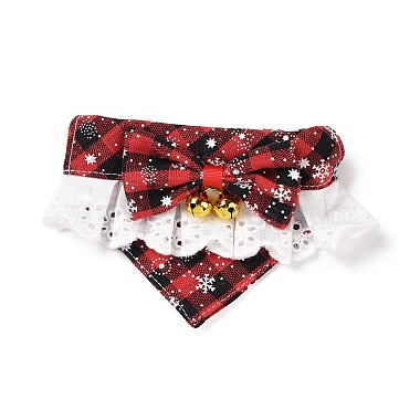 Collar de lazo navideño de mascota de tela(AJEW-D051-03G)-2