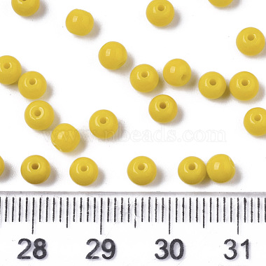 Perles de verre de couleurs opaques(SEED-S040-01A-12)-4