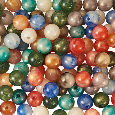 160pcs 8 couleurs perles acryliques opaques(SACR-PJ0001-03)-3