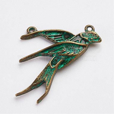 Antique Bronze Green Bird Alloy Pendants