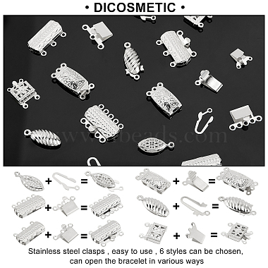 дикосметика 60 наборы 6 стили 304 застежки для коробок из нержавеющей стали(STAS-DC0009-62)-4