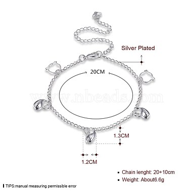 bracelets de cheville en laiton à la mode(AJEW-BB31039)-6