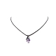 Alloy Witch Hat with Glass Mushroom Pendant Necklace for Women(NJEW-JN04255)-5
