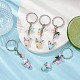 porte-clés en perles acryliques ange avec breloques en résine opaque à fleurs(KEYC-JKC00533)-5