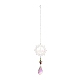Iron Sun & Castle Hanging Crystal Chandelier Pendant(HJEW-M002-08P)-1