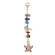 Starfish/Shell/Turtle Alloy Enamel Charms & 7 Chakra Gemstone Chips Beaded Pendant Decoration(HJEW-JM01205)-2