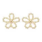 Alloy Flower Multi-Strand Links, Rack Plating, Lead Free & Nickel Free & Cadmium Free, Light Gold, 32~33x32~34x5mm, Hole: 11x6mm(PALLOY-Q464-02KCG)