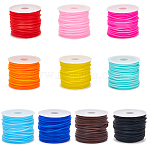 50M 10 Colors Hollow Pipe PVC Tubular Synthetic Rubber Cord, Wrapped Around White Plastic Spool, Mixed Color, 2mm, Hole: 1mm, 5m/color(RCOR-SC0001-02)