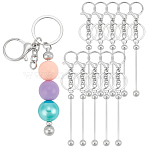 10Pcs Alloy Beadable Keychain Bar, Platinum, 152mm(FIND-UN0007-24A)