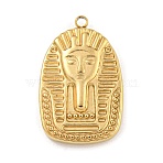 304 Stainless Steel Pendants, Egyptian Pharaoh Charm, Golden, 24x15x3.5mm, Hole: 1.6mm(STAS-M073-55G)