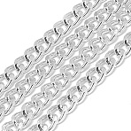 Unwelded Aluminum Curb Chains, Silver, 9x7x1.8mm(CHA-S001-049A)