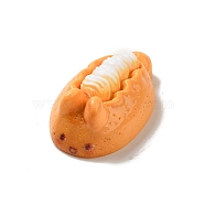 Opaque Resin Imitation Food Decoden Cabochons, Bunny Bread, Orange, 28x17x11mm(X-CRES-A058-01G)