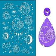 Silk Screen Printing Stencil, for Painting on Wood, DIY Decoration T-Shirt Fabric, Moon Pattern, 10x12.7cm(DIY-WH0341-009)