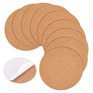 10Pcs Cork Drink Coasters, with Self-adhesive, Flat Round, Peru, 200x2mm(DJEW-BC0001-04)