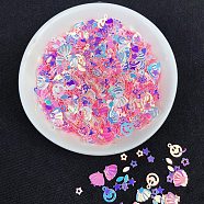 Heart/Star/Moon/Shell PVC Nail Art Glitter Sequins Chip, UV Resin Filler, for Epoxy Resin Slime Jewelry Making, Hot Pink, Package Size: 130x80mm(SLM-PW0001-008A)