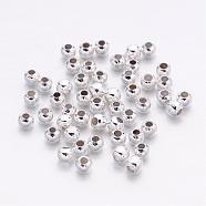 Iron Spacer Beads, Round, Silver Color Plated, 3mm diameter, hole: 1mm(E321Y-S)