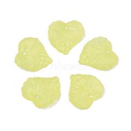 Transparent Acrylic Pendants, Frosted, Heart, Champagne Yellow, 16x15x3mm, Hole: 1.8mm, about 1400pcs/500g(TACR-S157-01A)