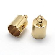 Brass Cord Ends, End Caps, Golden, 10x5mm, Hole: 1mm, Inner Diameter: 4.5mm(KK-D219-10x5-G)