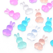 Transparent Resin Cabochons, Rabbit, Mixed Color, 19x10x5mm(X-CRES-Q216-014)