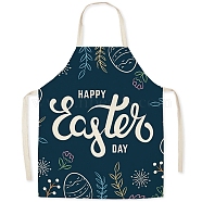 Cute Easter Egg Pattern Polyester Sleeveless Apron, with Double Shoulder Belt, for Household Cleaning Cooking, Teal, 470x380mm(PW-WG98916-28)