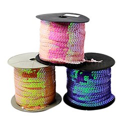 Plastic Paillette/Sequins Chain Rolls, AB Color, Mixed Color, 6mm, 100 yards/roll(AJEW-BS01Y-BS96Y)