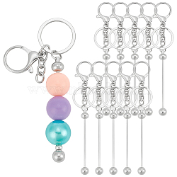 10Pcs Alloy Beadable Keychain Bar, Platinum, 152mm(FIND-UN0007-24A)