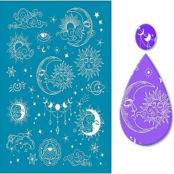 Silk Screen Printing Stencil, for Painting on Wood, DIY Decoration T-Shirt Fabric, Moon Pattern, 10x12.7cm(DIY-WH0341-009)