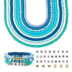 DIY Beads Jewelry Making Finding Kit, Including Handmade Polymer Clay Disc & Brass Spacer & CCB Plastic Round & Acrylic Letter Beads, Mixed Color, 3490~4081Pcs/box(DIY-TA0003-89)