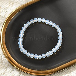 Opalite Beaded Stretch Bracelets, Round, Beads: 6~6.5mm, Inner Diameter: 2-1/4 inch(5.55cm)(BJEW-D446-B-07)