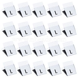 Clothing Size Labels(L), Garment Accessories, Size Tags, White, 18x12.5x1mm, 600pcs/set(FIND-NB0001-82E-01)