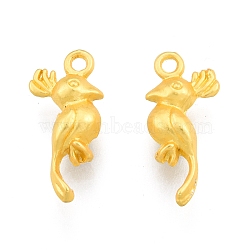 Alloy Pendants, Bird Charms, Matte Gold Color, 20.5x9x5.5mm, Hole: 1.6mm(FIND-A017-13MG)