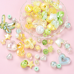 60G 2 Colors Acrylic Beads, Mixed Shapes, Mixed Color, 7~36.5x7~36.5x5.5~36.5mm, Hole: 1.8~4.5mm, about 18pcs/30g, 30g/color(MACR-YW0003-36B)