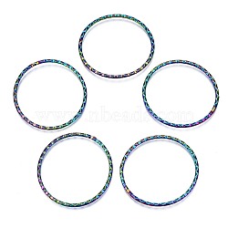 Alloy Lingking Rings, Cadmium Free & Nickel Free & Lead Free, Ring, Rainbow Color, 45x43x2mm, 41x39mm inner diameter(PALLOY-N163-060-NR)