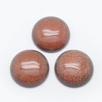 Synthetic Goldstone Cabochons, Half Round, 24.5~25x4~7mm