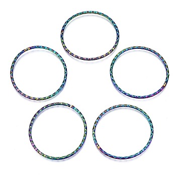 Alloy Lingking Rings, Cadmium Free & Nickel Free & Lead Free, Ring, Rainbow Color, 45x43x2mm, 41x39mm inner diameter
