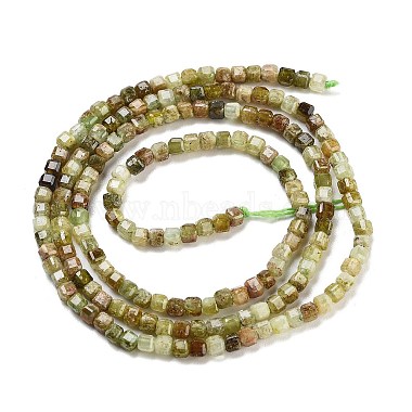 brins de perles de grenat vert naturel(G-H042-B15-01B)-3