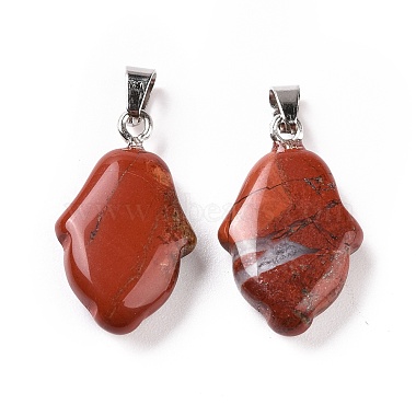 Natural Red Jasper Pendants(G-B041-03P-07)-2