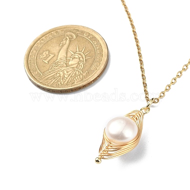 Natural Pearl Pendant Necklace(NJEW-JN04309)-6