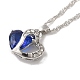 Resin Heart Pendant Necklace with Singapore Chains(NJEW-C003-01A)-1