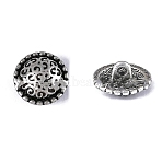 Alloy Buttons, Flat Round, 1-Hole, Antique Silver, 14.5mm, Hole: 2mm(FIND-WH0519-70M)