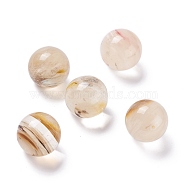Tigerskin Glass Beads, No Hole/Undrilled, for Wire Wrapped Pendant Making, Round, 20mm(G-D456-05)