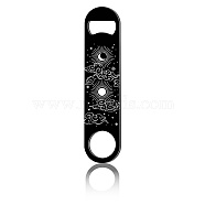 430 Stainless Steel Bottle Openers, Laser Cut, Rectangle, Moon, 178x40x2mm(AJEW-WH0259-029)