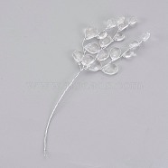 Wedding Bridal Hair Clips, Iron Wire with Acrylic Beads, Clear, 146x65mm(X-OHAR-WH0003-02S)