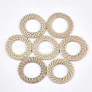Handmade Reed Cane/Rattan Woven Linking Rings, For Making Straw Earrings and Necklaces, Ring, Antique White, 58~63x4~5mm, Inner Diameter: 35~38mm(WOVE-T006-035)